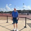 At Furman university in South Carolina where I won the 300 m hurdles, the first time the race was ever run. So guess what? I have the worlds record, right? Well, at least for about three hours.